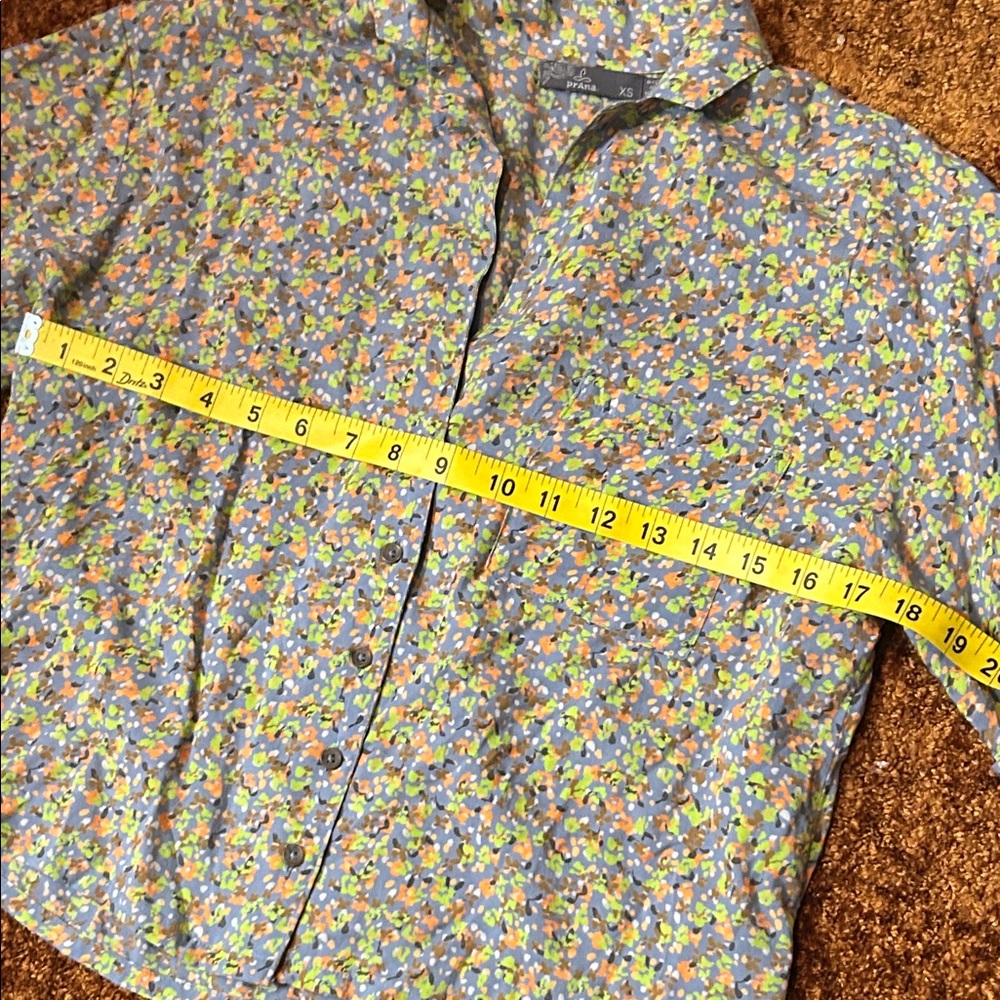 Prana Blue Floral Button-Up Blouse - Picture 3 of 6